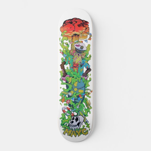 MAYC White Deck - Skateboard (Front)