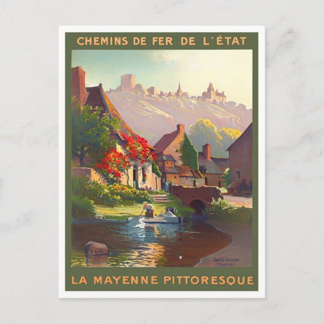 Mayenne France vintage travel  Postcard (Front)