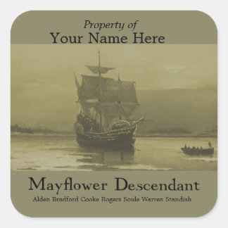 Mayflower  Bookplate Square Sticker