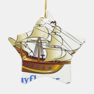 Mayflower Descendant Sailing Ship Anniversary Ceramic Tree Decoration