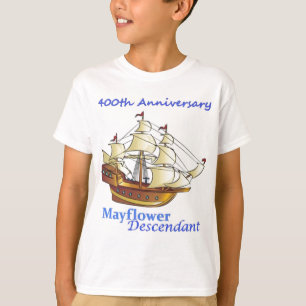 Mayflower Descendant Sailing Ship Anniversary T-Shirt