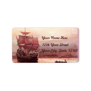 Mayflower in the Hudson Harbor Address Labels