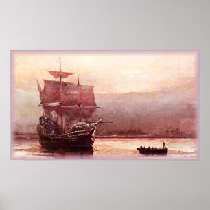 Mayflower in the Hudson Harbor Poster