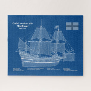 Mayflower - Ship Blueprint Plans ABD Jigsaw Puzzle