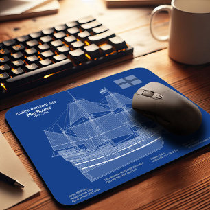 Mayflower - Ship Blueprint Plans ABD Mouse Mat