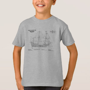 Mayflower - Ship Blueprint Plans SD T-Shirt
