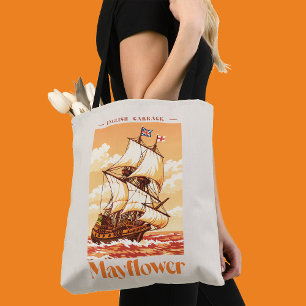 Mayflower Ship Vintage English Carrack Poster Art Tote Bag