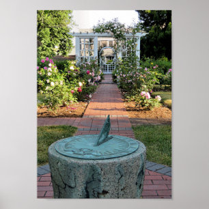 Mayflower Society House rear garden print