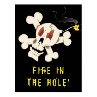 MAYFLOWERS JOLLY ROGER; FIRE IN THE HOLE! POSTCARD