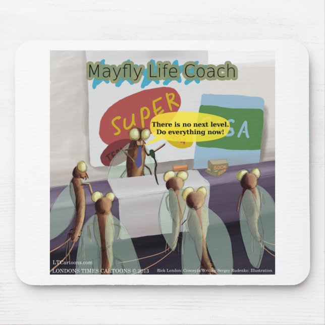 Mayfly Life Coach Funny Mouse Mat (Front)