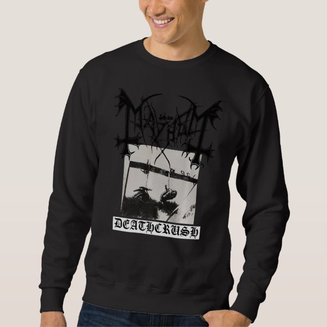Mayhem Deathcrush Original Front & Back Print Blac Sweatshirt (Front)