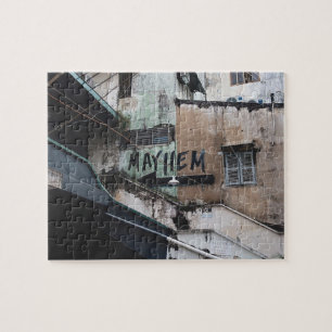 Mayhem Graffiti Street Art Colorful Jigsaw Puzzle