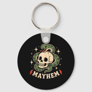 Mayhem Son Daughter Funny Matching Family Kids Key Ring