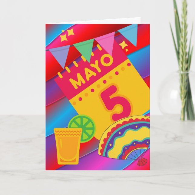 Mayo 5 Cinco de Mayo Colourful Celebration Card (Front)