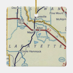 Mayo FL Vintage Map Ceramic Ornament