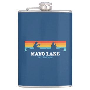 Mayo Lake North Carolina Canoe Hip Flask
