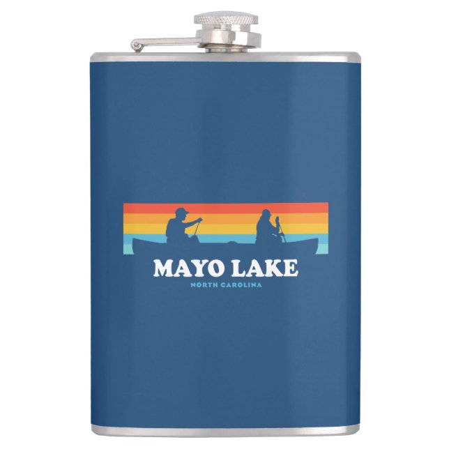 Mayo Lake North Carolina Canoe Hip Flask (Front)