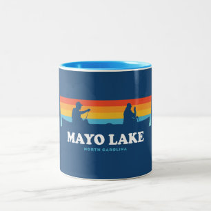 Mayo Lake North Carolina Canoe Two-Tone Coffee Mug