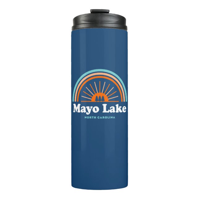 Mayo Lake North Carolina Rainbow Thermal Tumbler (Front)