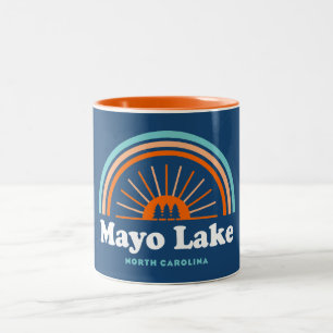 Mayo Lake North Carolina Rainbow Two-Tone Coffee Mug