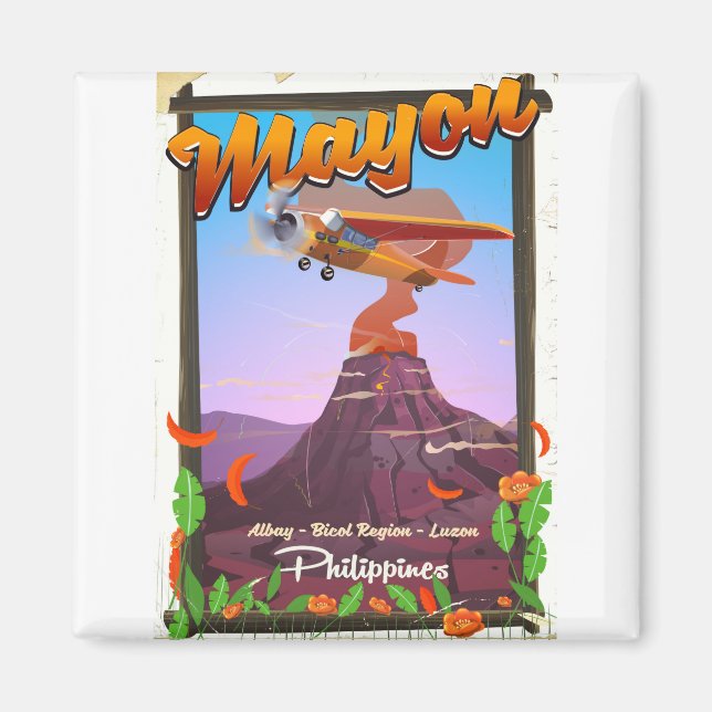 Mayon Volcano philippines adventure poster Magnet (Front)