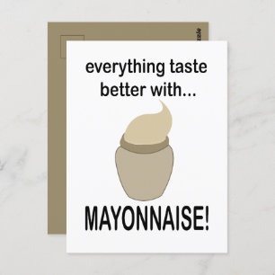 Mayonnaise Sauce Food Funny Mayonnaise Postcard
