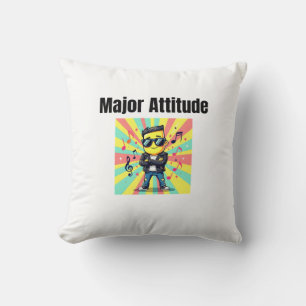 Mayor Attitude - Cool Confident Kid Cartoon with S Cushion