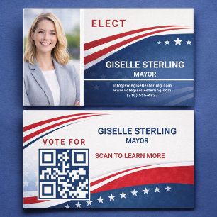 Mayor Voter Election Campaign Photo QR Code Business Card