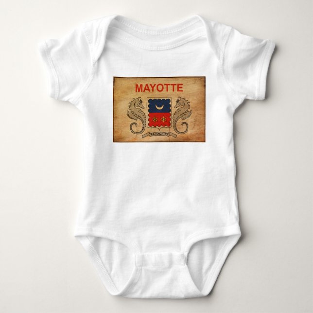 Mayotte Flag Baby Bodysuit (Front)