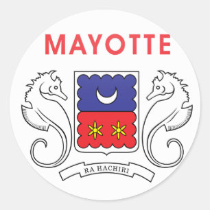 Mayotte quality Flag Circle Classic Round Sticker