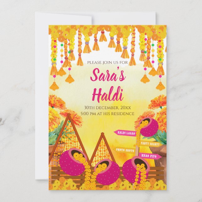Mayoun invitations & Digital Haldi invites (Front)