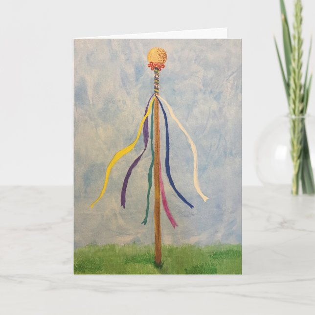 Maypole Birthday Greeting Card (Front)