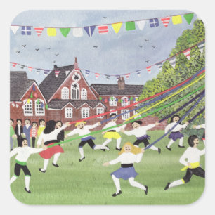 Maypole Dancing 1991 Square Sticker