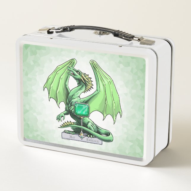 May's Birthstone Dragon: Emerald Metal Lunch Box (Back)