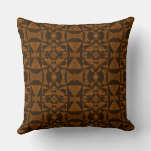 Maz Abstract Zebra Mosaic - Brown Cushion
