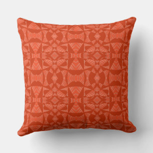 Maz Abstract Zebra Mosaic - Terracotta Cushion