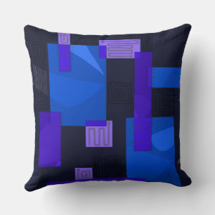 Maz Egyptian Collage - Indigo Blue Lilac Cushion