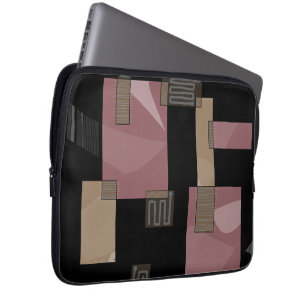 Maz Egyptian Collage Pastel Dusty Pink Brown Black Laptop Sleeve