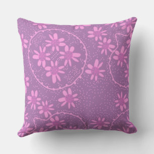 Maz Floral Bubbles Polka Dot Dusty Purple Pink Cushion