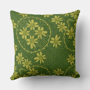 Maz Floral Bubbles Polka Dot Green Olive Cushion