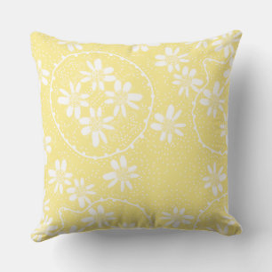 Maz Floral Bubbles Polka Dot Lemon Cushion