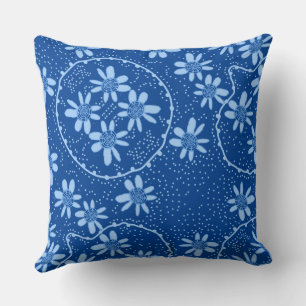 Maz Floral Bubbles Polka Dot Navy Blue Cushion