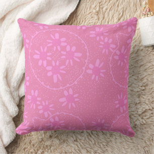 Maz Floral Bubbles Polka Dot Pink Cushion