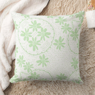 Maz Floral Bubbles Polka Dot White Mint Green Cushion