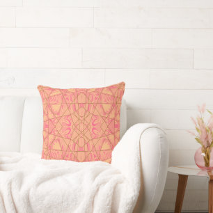 Maz Mesmerising Egyptian Jigsaw - Olive Pink Peach Cushion