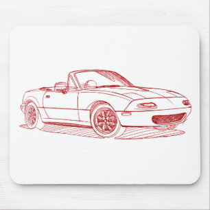 Maz Miata MX5 gen1 1991 sketch Mouse Mat