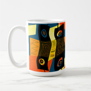 Maz Noughts & Wavy Squares Check Abstract 6b 1974 Coffee Mug