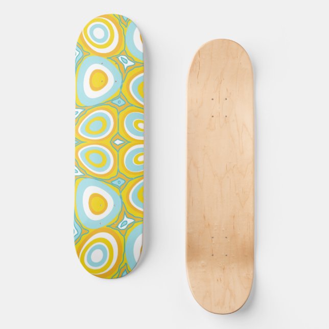 Maz Psychedelic Eggs - Duck Egg Blue White Orange  Skateboard (Front)