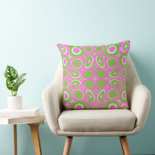 Maz Psychedelic Eggs - Green Grey Pink Cushion