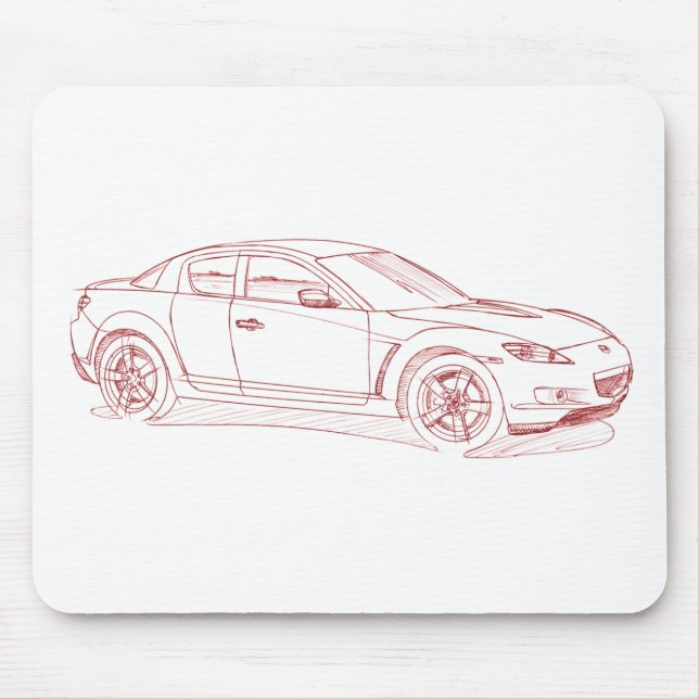Maz RX8 2003 sketch Mouse Mat (Front)